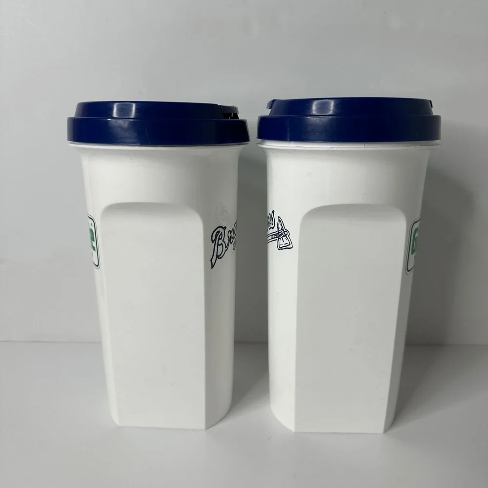 2 Vtg Atlanta Braves Gatorade Insulated Tumblers 48oz Stadium Giveaway 90s MLB